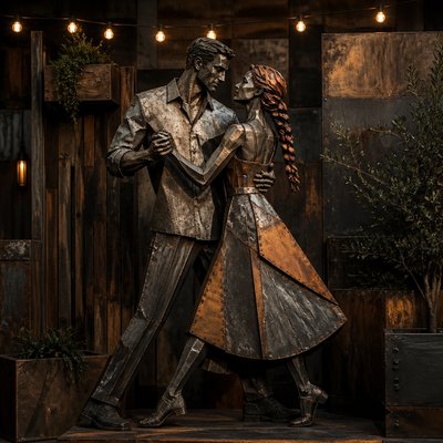 Industrial Furniture Art couple portrait example