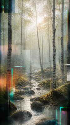 Contemporary Digital Landscape Art Style wall art print example