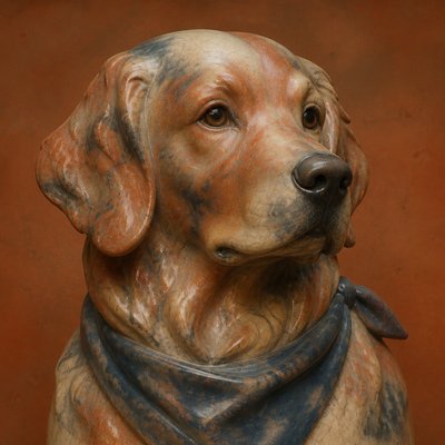 Terra Sigillata Ceramic Art Style pet portrait example