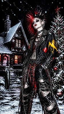 Punk Fashion Style Christmas card example
