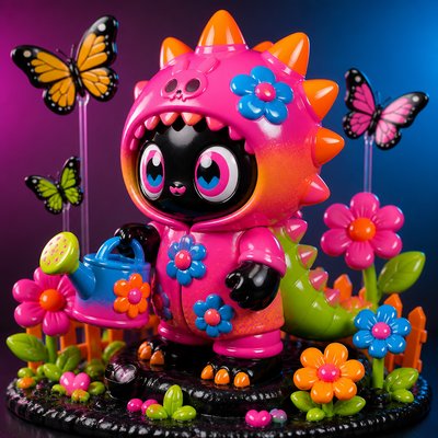 Japanese Toy Art (Sofubi) coloring page example