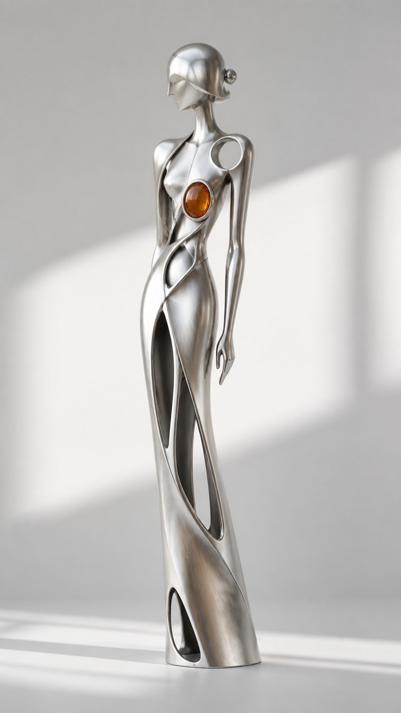 full-length portrait of an elegant figure — Modernist Silver Jewelry Design