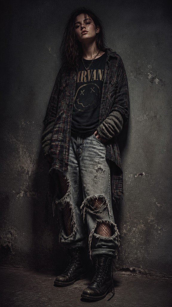 full-length portrait of an elegant figure — Grunge Fashion Style