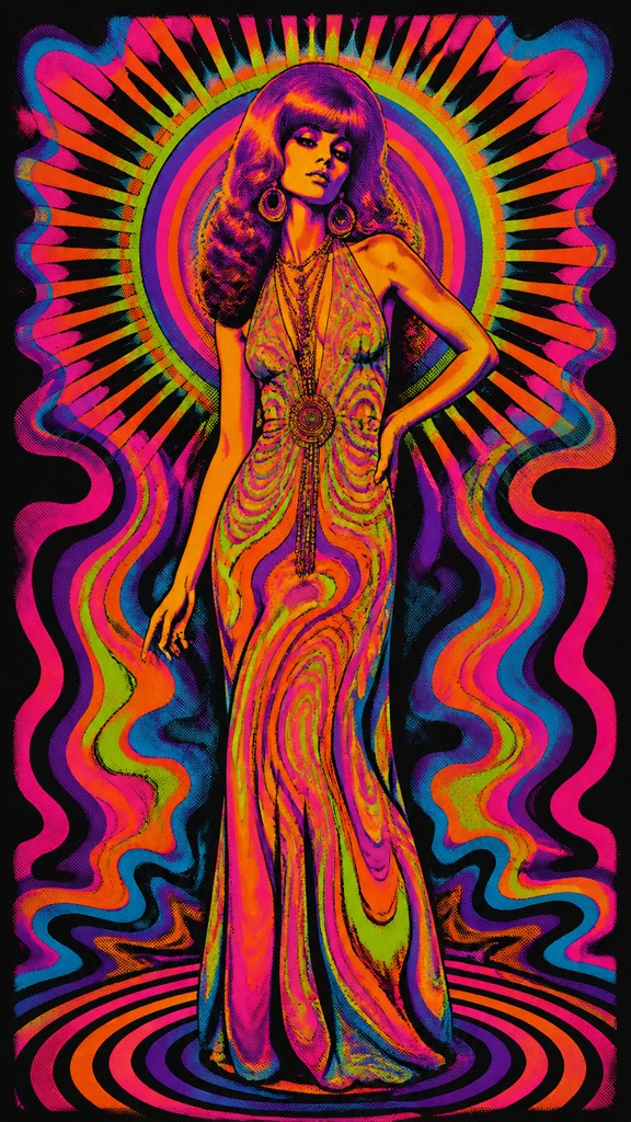 full-length portrait of an elegant figure — Psychedelic Poster Design
