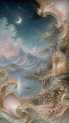 Rococo Art Style phone wallpaper example