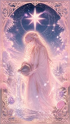 Shoujo Romance Anime Art Style tarot card example