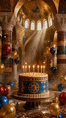 Byzantine Architecture birthday card example