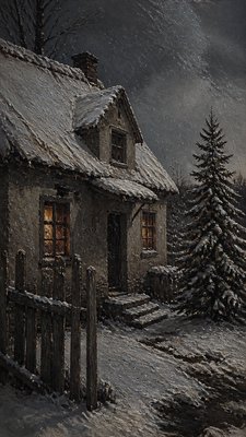 Social Realism Art Style Christmas card example