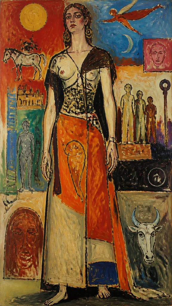 full-length portrait of an elegant figure — Transavanguardia Art Style