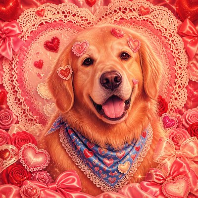 Lovecore Aesthetic pet portrait example