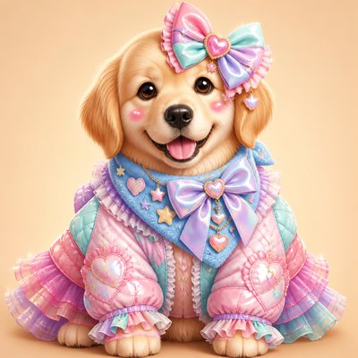 Kawaii Fashion Style pet portrait example