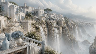 Coastal Grandmother Aesthetic concept art example