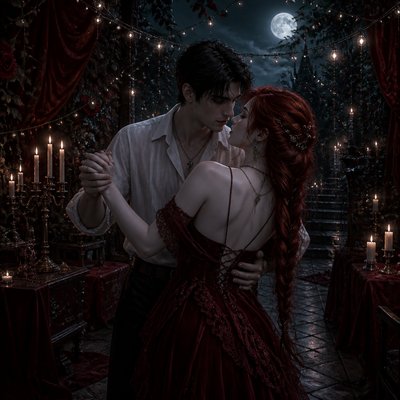 Vampirecore Aesthetic couple portrait example