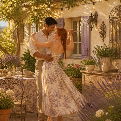 French Country Interior Design couple portrait example