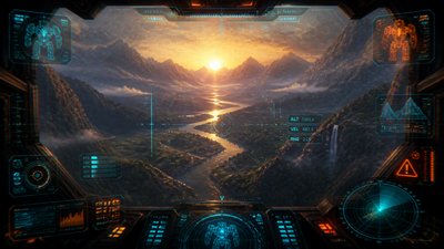 Mecha Pilot Interface View desktop wallpaper example