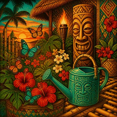 Tiki Aesthetic coloring page example
