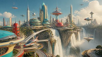 Atompunk Aesthetic concept art example