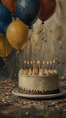 Social Realist Figurative Art Style birthday card example