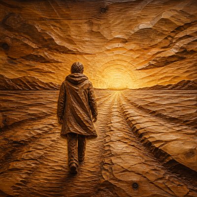 Wood Carving Sculpture Art Style album cover example
