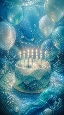 Ocean Nature Art birthday card example