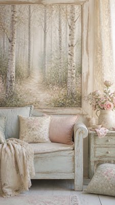 Shabby Chic Interior Design wall art print example