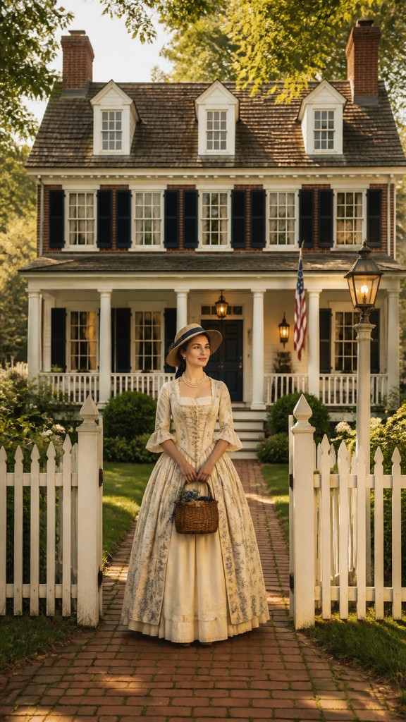 full-length portrait of an elegant figure — Colonial Architecture