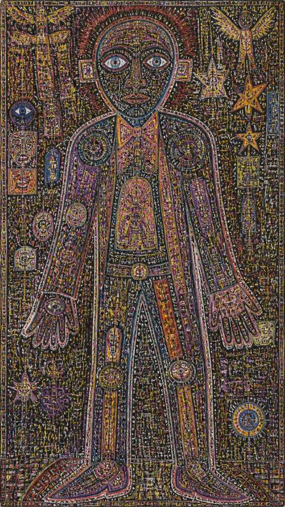 full-length portrait of an elegant figure — Outsider Art Style