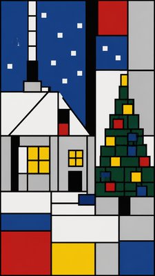 De Stijl Art Style Christmas card example