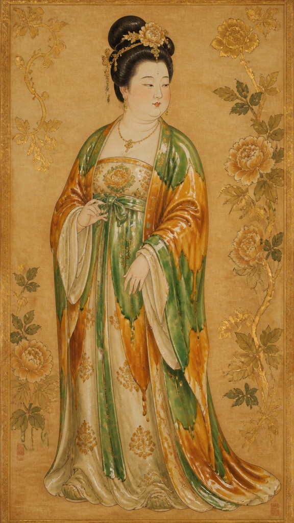 full-length portrait of an elegant figure — Tang Dynasty Art Style