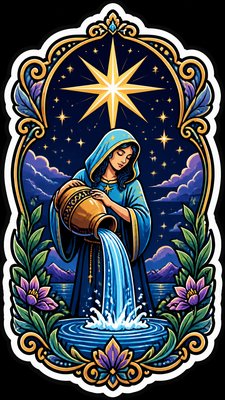 Typography Sticker Design tarot card example