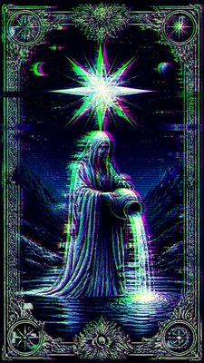 Digital Glitch Modern Art Style tarot card example