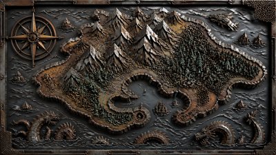 Metal Assemblage Sculpture Art Style fantasy map example