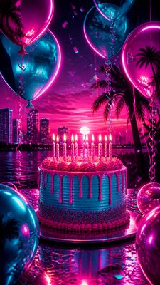 Miami Vice birthday card example
