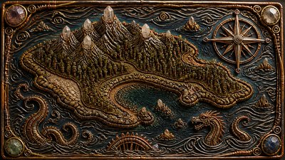 Wire-Wrapped Jewelry Style fantasy map example
