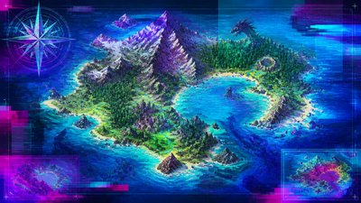 Post-Internet Art Style fantasy map example