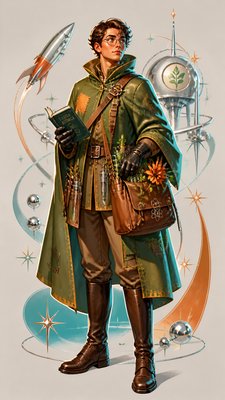 Retro Futurism Sci-Fi Art character design example