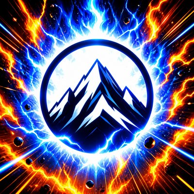 Shounen Power-Up Aura Portrait logo concept example