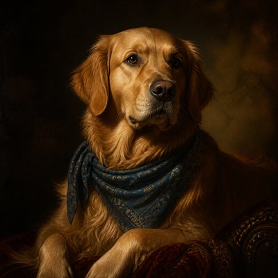 Dutch Golden Age Still Life Art Style pet portrait example