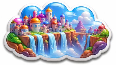 3D Puffy Sticker Design concept art example