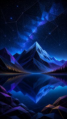 Digital Geometric Art phone wallpaper example