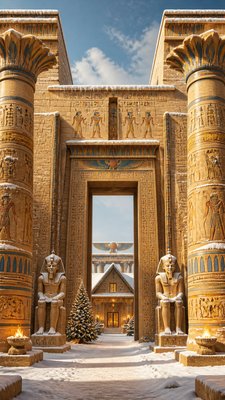 Ancient Egyptian Architecture Christmas card example