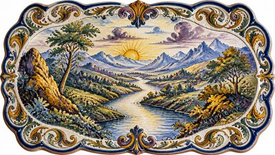 Majolica Ceramic Art Style desktop wallpaper example