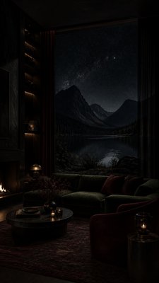 Dark Moody Interior Design phone wallpaper example