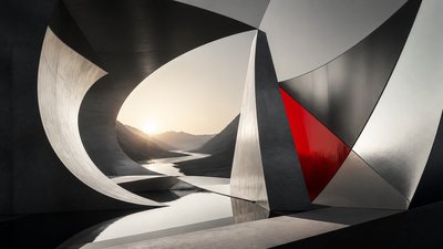 Modern Abstract Sculpture Art Style desktop wallpaper example