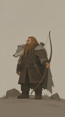 Minimalist Landscape Art Style tabletop character portrait example