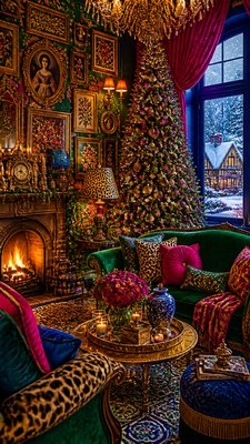 Maximalist Interior Design Christmas card example