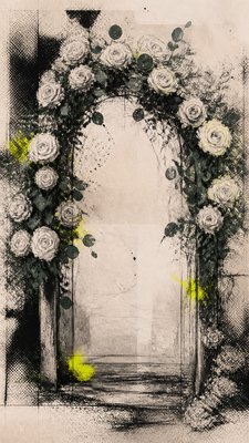 Indie/Alternative Comic Art wedding invitation example