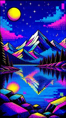 Digital Pop Art Style phone wallpaper example