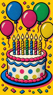 Pop Art Portrait Style birthday card example