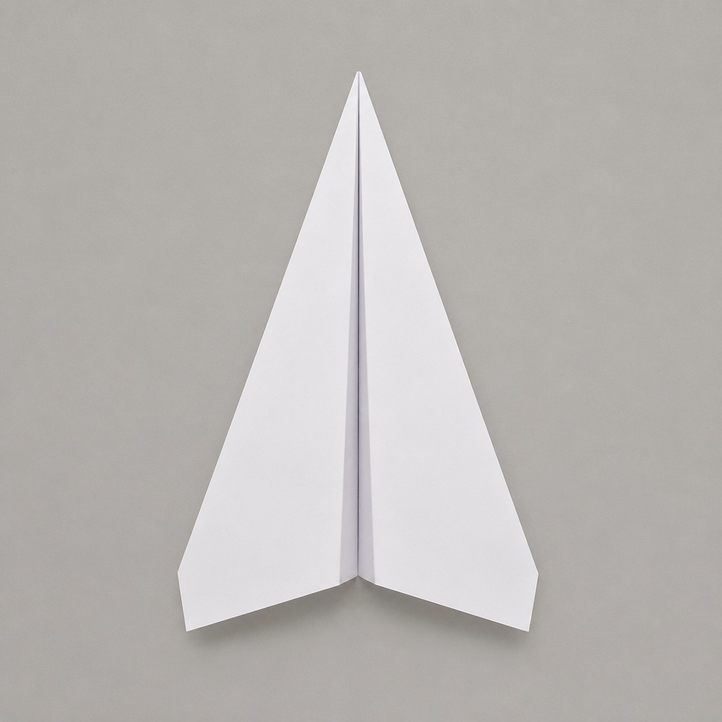 a paper plane, clean minimal composition on a plain background, no text — Photo-Conceptual Art Style icon